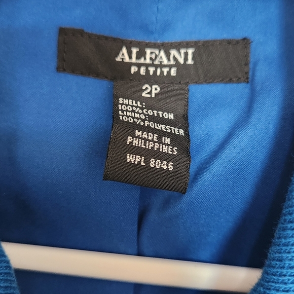 Alfani Blue Jacket Coat Size 2 Petite - Picture 4 of 4